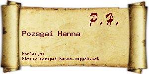 Pozsgai Hanna névjegykártya